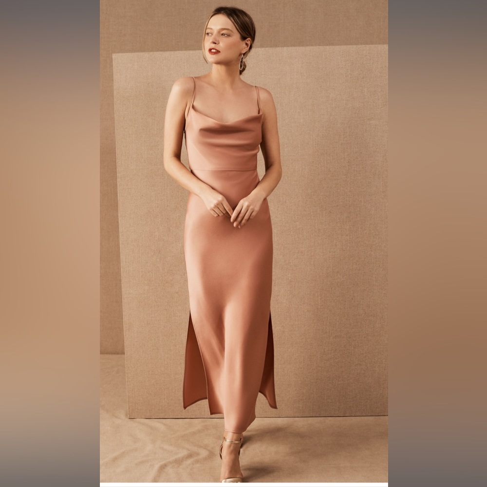 Cali Satin Charmeuse Midi Dress (BHLDN)